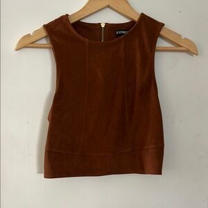 Express Women's Rich Brown Suede Tank Top